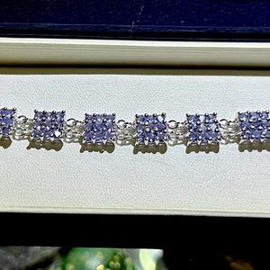 Stamped 925 Silver Tanzanite Bracelet